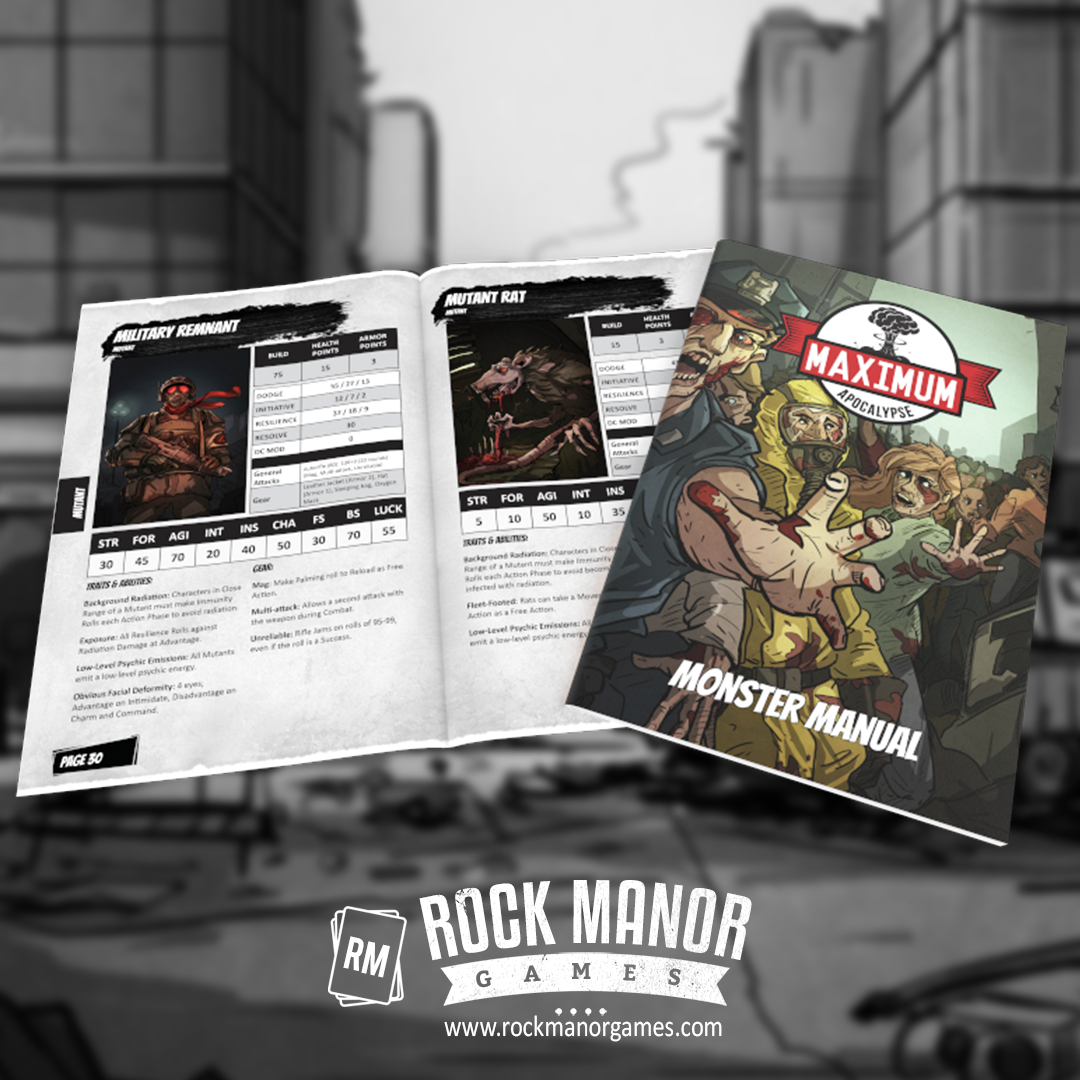 Maximum Apocalypse RPG: Monster Manual – Rock Manor Games